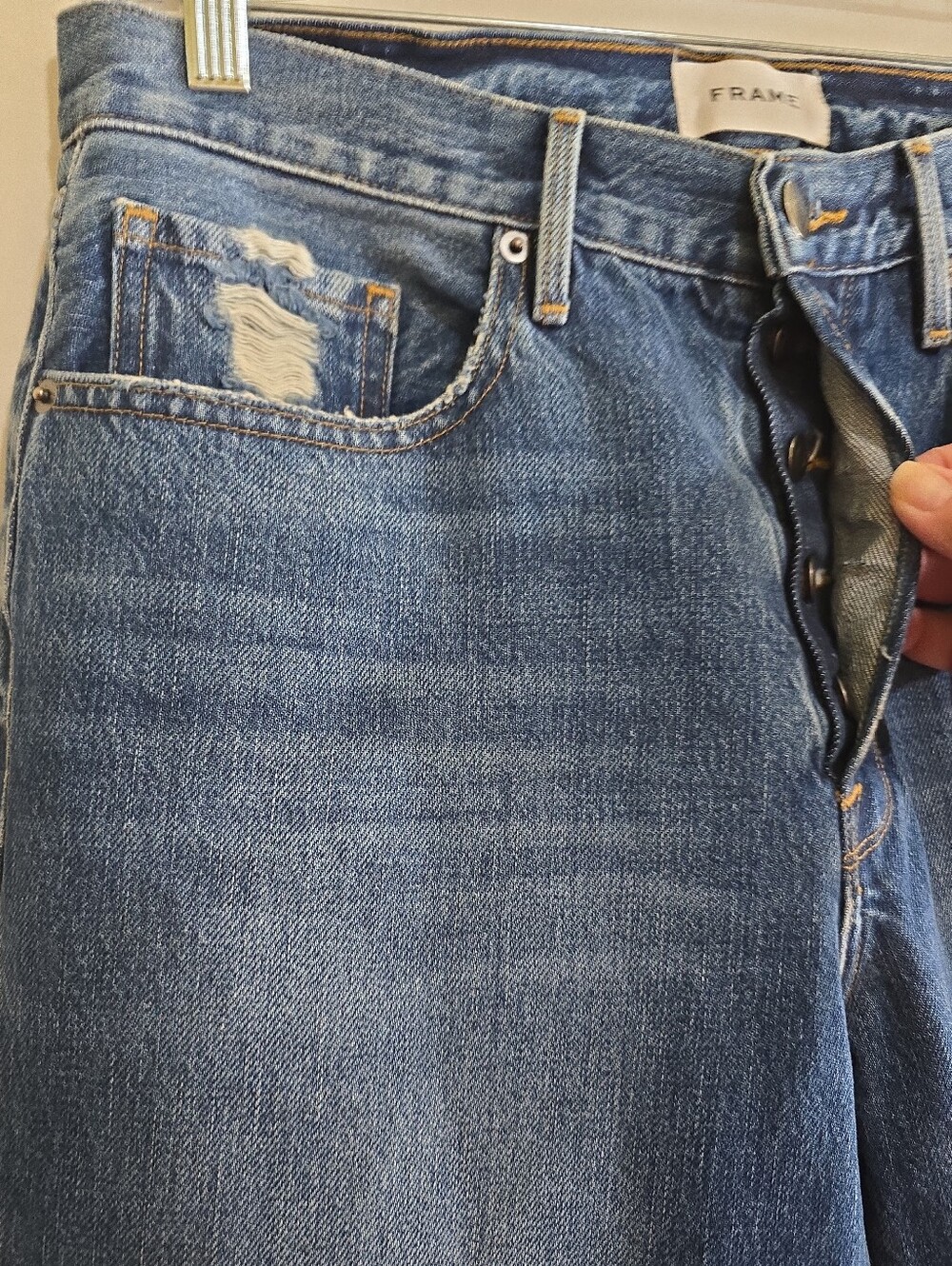 Frame Denim Le Original Jeans Angeles Sand 30 Rigid Denim High Rise Straight - Picture 3 of 8